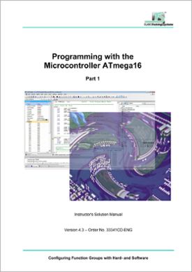 Učiteľský (inštruktorský) manuál "Programovanie s mikrokontrolérom ATmega16", s CD