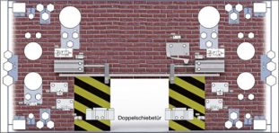 Pneumatický projekt dvojité posuvné dvere