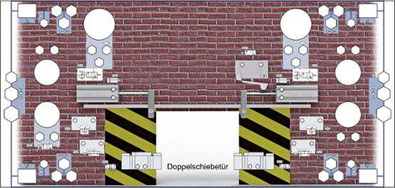 Pneumatický projekt dvojité posuvné dvere