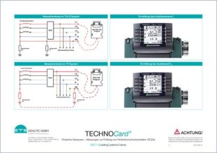TECHNOCard "Ochranné opatrenia - Merania na testovanie ističov reziduálneho prúdu (RCD)"®