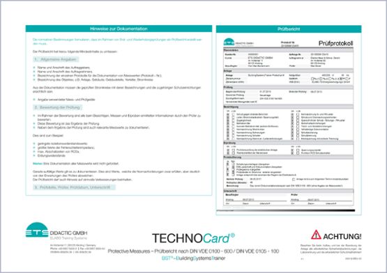 TECHNOCard "Ochranné opatrenia - Testovacia správa podľa DIN VDE 010-600 / DIN VDE 0105-100"®