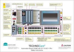 TECHNOCard® "Automatizačná doska 70280 s S7-1512C-1 PN- bezpečnostné inštrukcie"