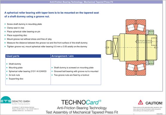 TECHNOCard "Technológia protitrecích ložísk: Skúšobná montáž mechanického kužeľovitého lisu"®